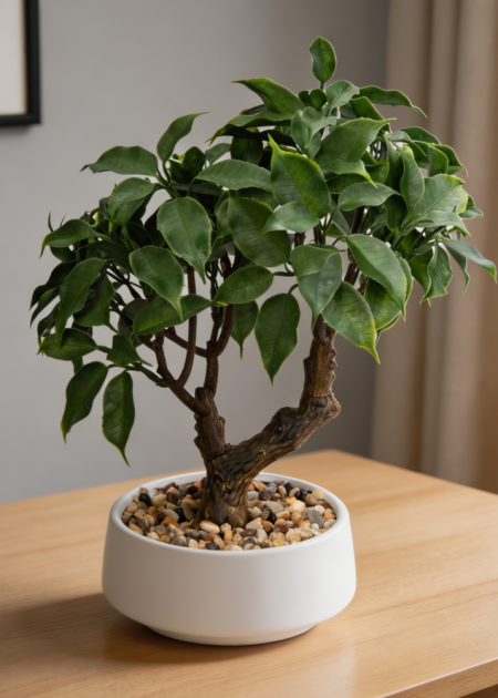 13" Small Artificial Ficus Bonsai with Ceramic Pot
